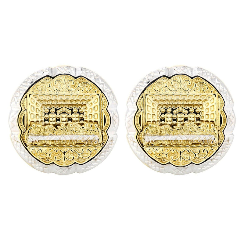 Last Supper 10K Yellow Gold Studs | Appx. Diameter 1.1 Inches