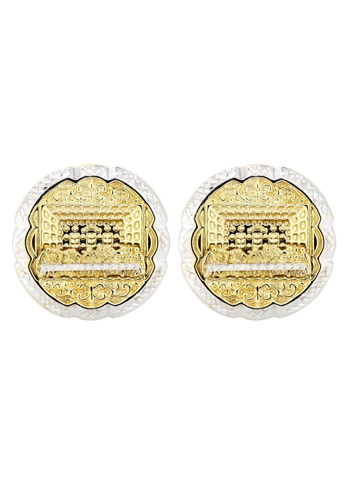 Last Supper 10K Yellow Gold Studs | Appx. Diameter 1.1 Inches