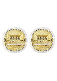 Last Supper 10K Yellow Gold Studs | Appx. Diameter 1.1 Inches