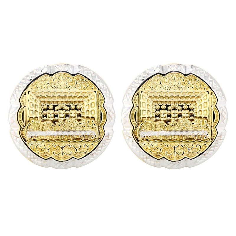 10K Last Supper Gold Earrings For Men | Appx 1.1 Inches Wide