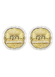10K Last Supper Gold Earrings For Men | Appx 1.1 Inches Wide