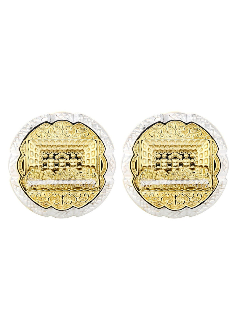 10K Last Supper Gold Earrings For Men | Appx 1.1 Inches Wide