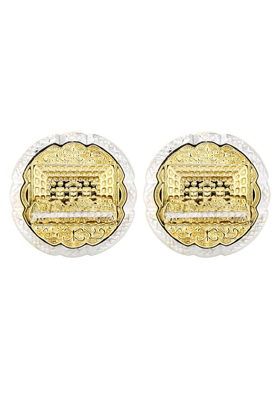 10K Last Supper Gold Earrings For Men | Appx 1.1 Inches Wide