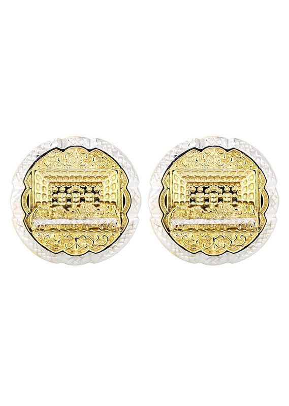 Last Supper 10K Yellow Gold Studs | Appx. Diameter 1.1 Inches