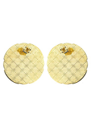 Last Supper 10K Yellow Gold Studs | Appx. Diameter 1.1 Inches