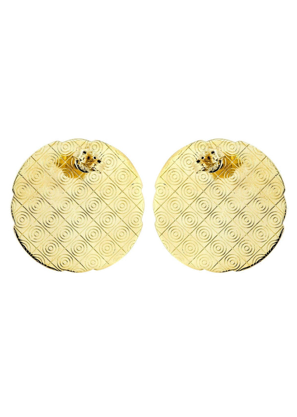 Last Supper 10K Yellow Gold Studs | Appx. Diameter 1.1 Inches