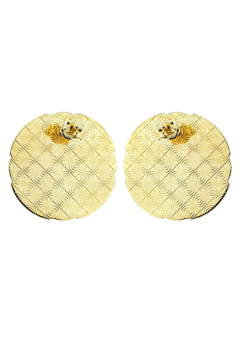 10K Last Supper Gold Earrings For Men | Appx 1.1 Inches Wide