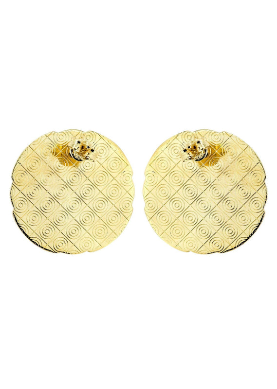 Last Supper 10K Yellow Gold Studs | Appx. Diameter 1.1 Inches