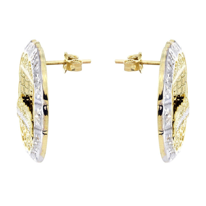 Last Supper 10K Yellow Gold Studs | Appx. Diameter 1.1 Inches