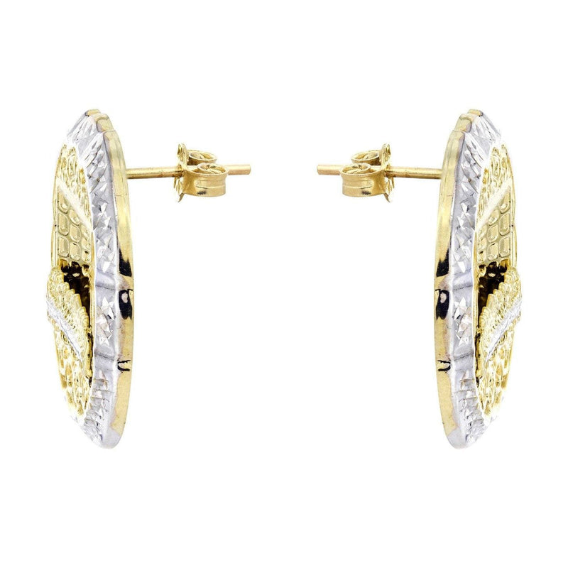 10K Last Supper Gold Earrings For Men | Appx 1.1 Inches Wide