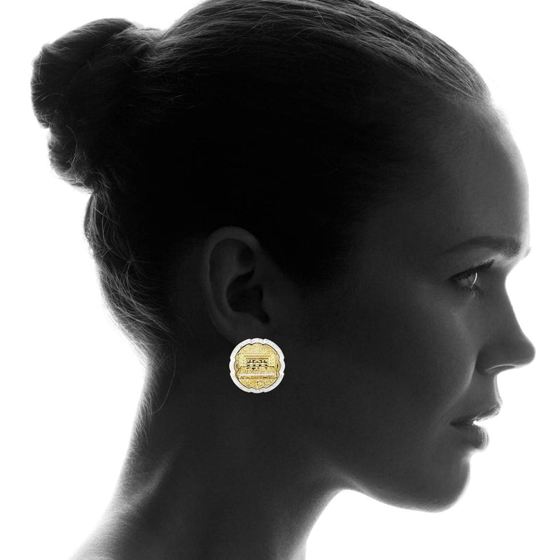 Last Supper 10K Yellow Gold Studs | Appx. Diameter 1.1 Inches