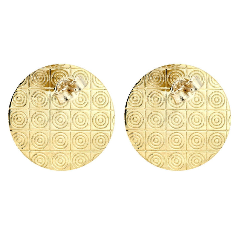 Jesus 10K Yellow Gold Studs | Appx. Diameter 0.75 Inches