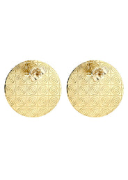 Jesus 10K Yellow Gold Studs | Appx. Diameter 0.75 Inches
