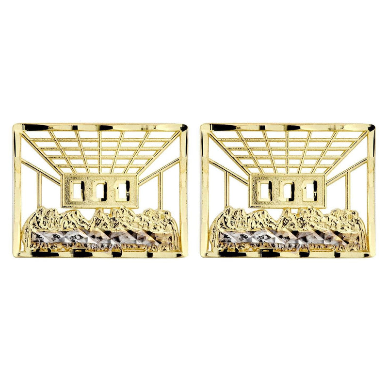 10K Last Supper Gold Earrings For Men | Appx 3/4 Inches Wide