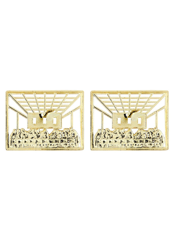 Last Supper 10K Yellow Gold Studs | Appx. Diameter 0.75 Inches