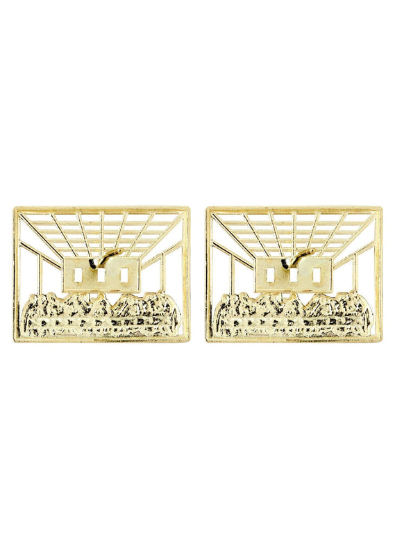 Last Supper 10K Yellow Gold Studs | Appx. Diameter 0.75 Inches