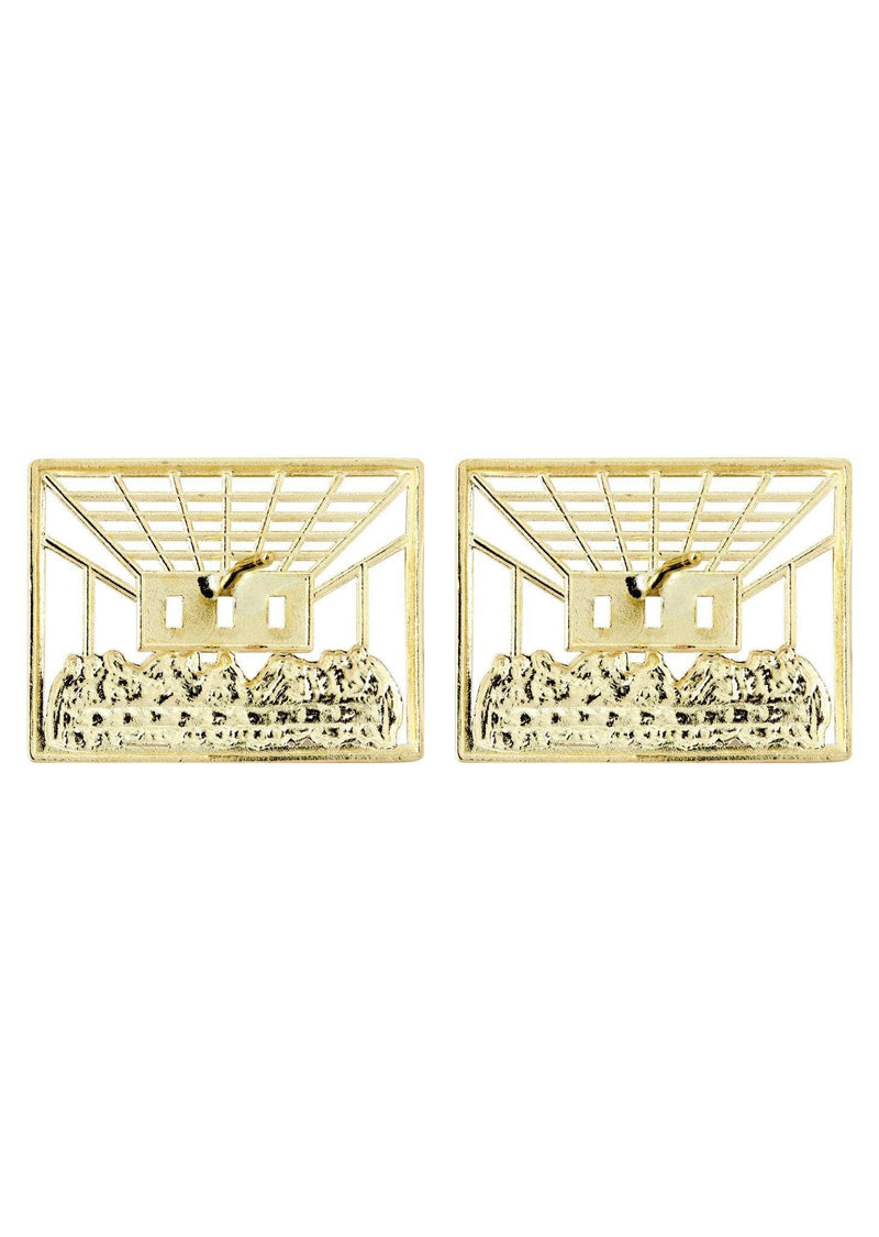 10K Last Supper Gold Earrings For Men | Appx 3/4 Inches Wide
