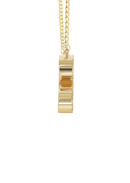 14K Yellow Gold  Full Diamond Name Plate Necklace | Style #113