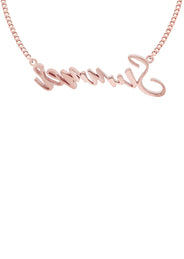 14K Rose Gold  Full Diamond Name Plate Necklace | Style #112