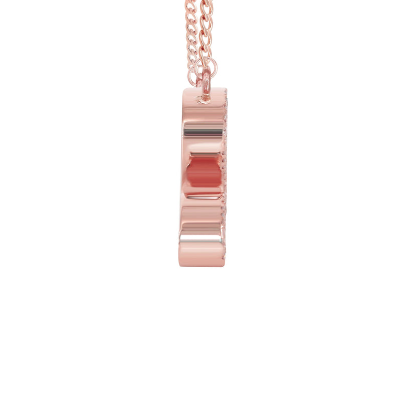 14K Rose Gold  Full Diamond Name Plate Necklace | Style #112