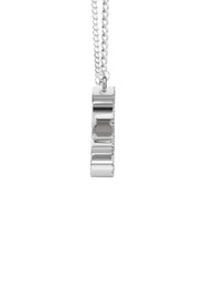 14K White Gold  Full Diamond Name Plate Necklace | Style #75