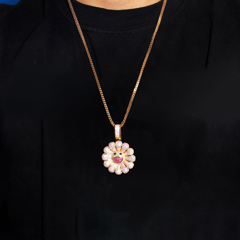 Gold Plated Franco Link Chain & Murakami Spinner Pendant | Appx. 30.8 Grams