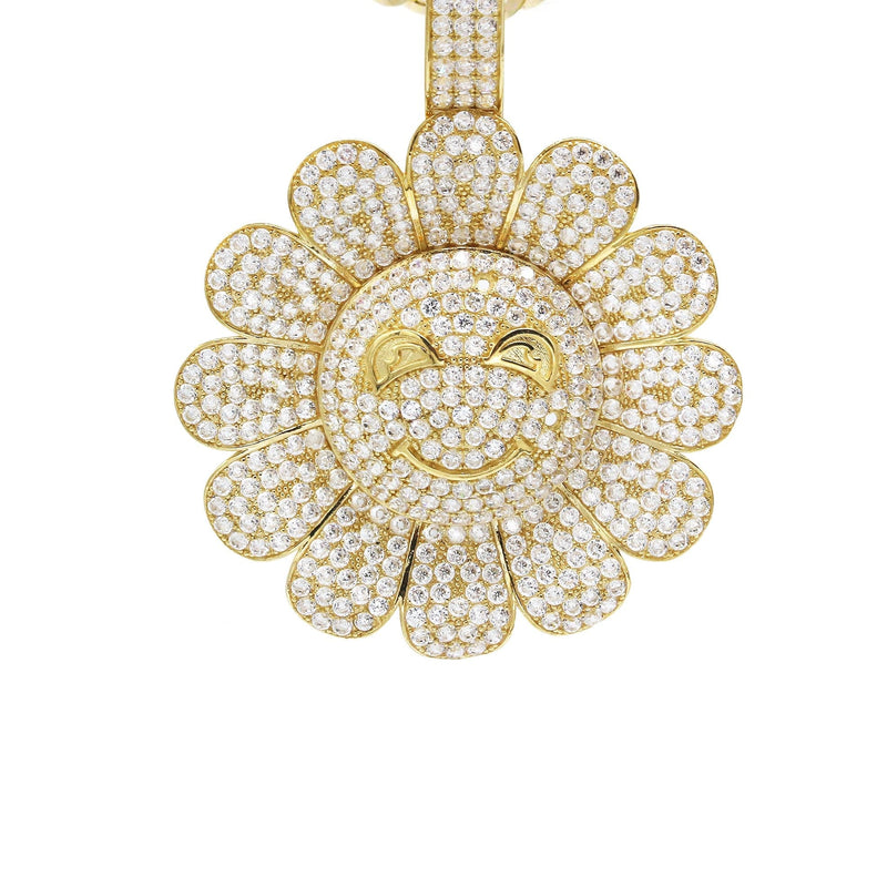 10K Yellow Gold Sunflower Spinner Necklace | Appx. 18.8 Grams