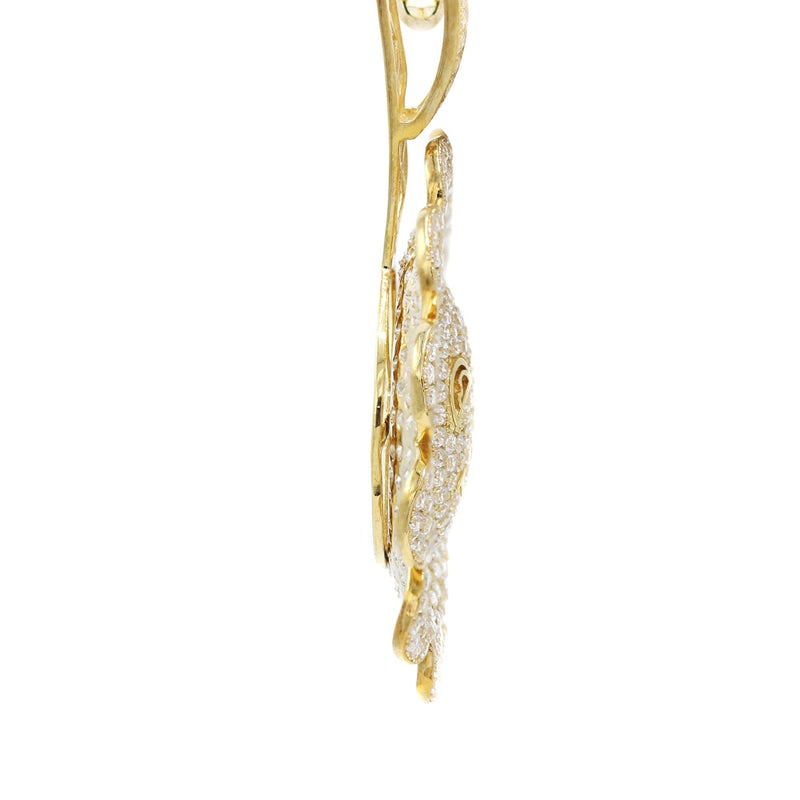 10K Yellow Gold Sunflower Spinner Necklace | Appx. 18.8 Grams