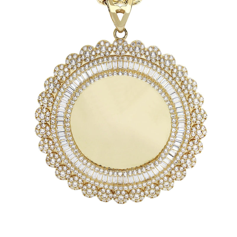 10K Yellow Gold Round Picture Necklace | Appx. 23.5 Grams
