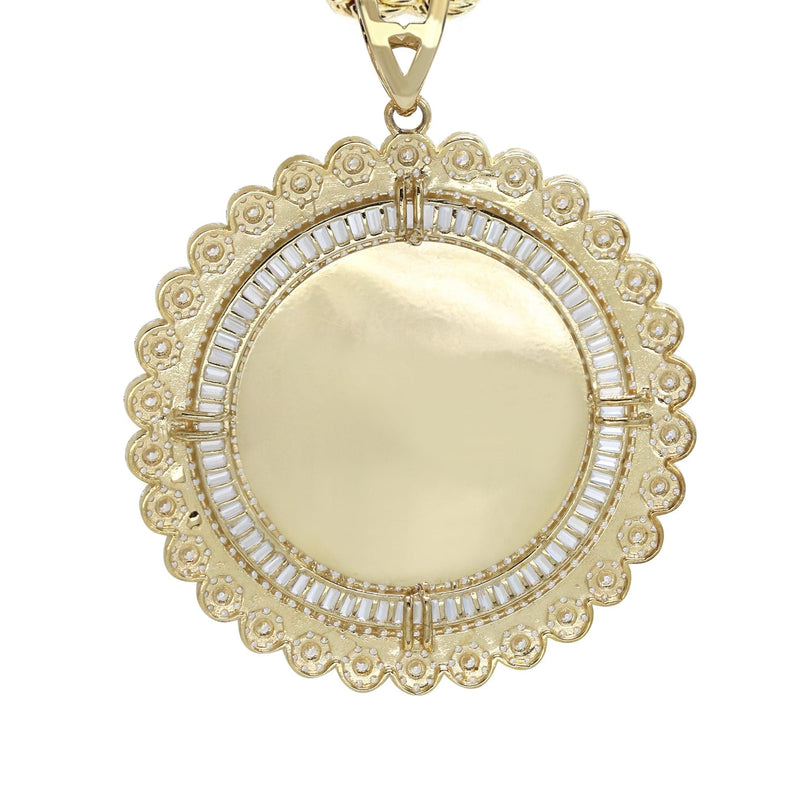 10K Yellow Gold Round Picture Necklace | Appx. 23.5 Grams