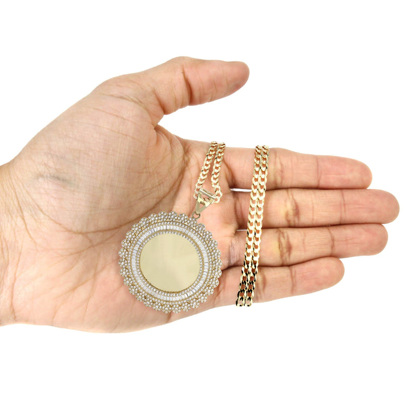 10K Yellow Gold Round Picture Necklace | Appx. 23.5 Grams