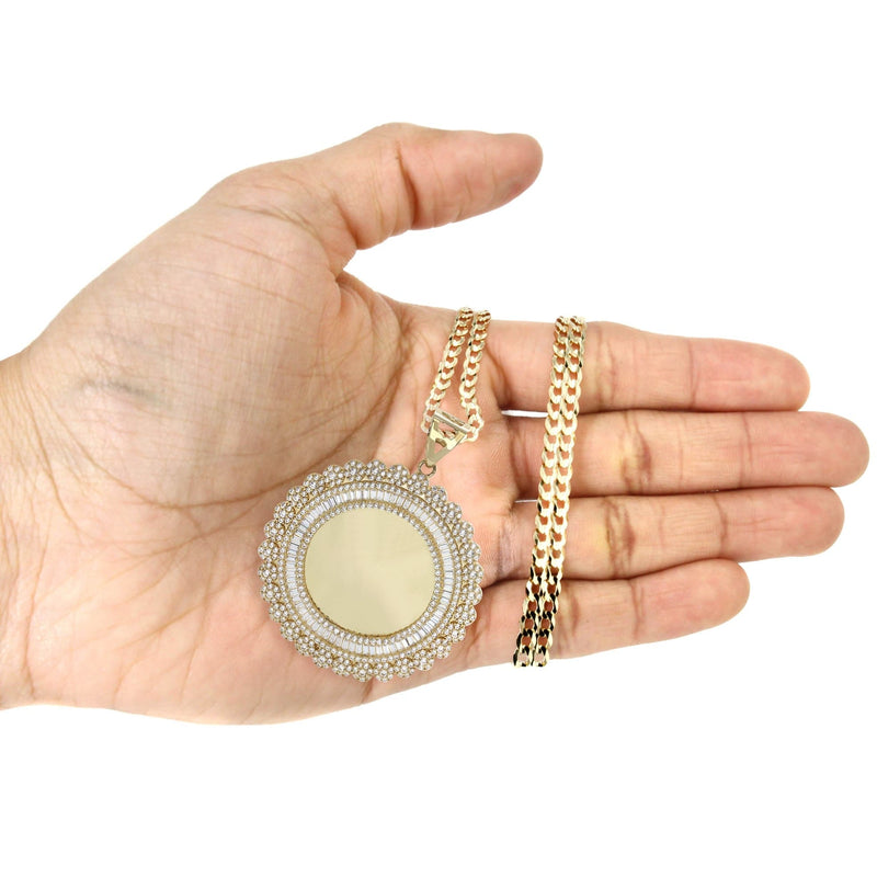10K Yellow Gold Round Picture Necklace | Appx. 23.5 Grams