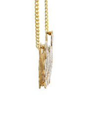 14K Gold  Diamond Cut with Diamonds Name Plate Necklace | Style #10