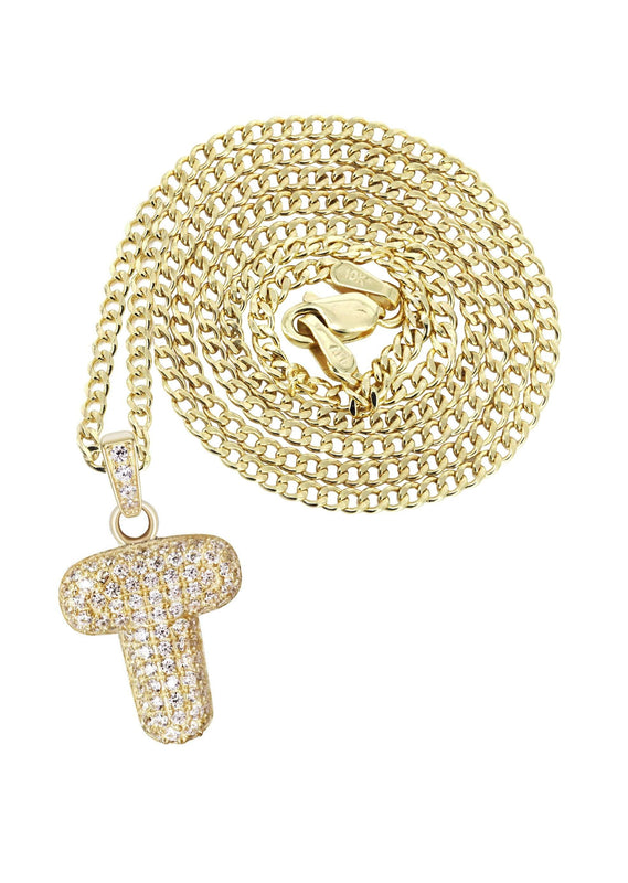 10K Yellow Gold Bubble Letter 