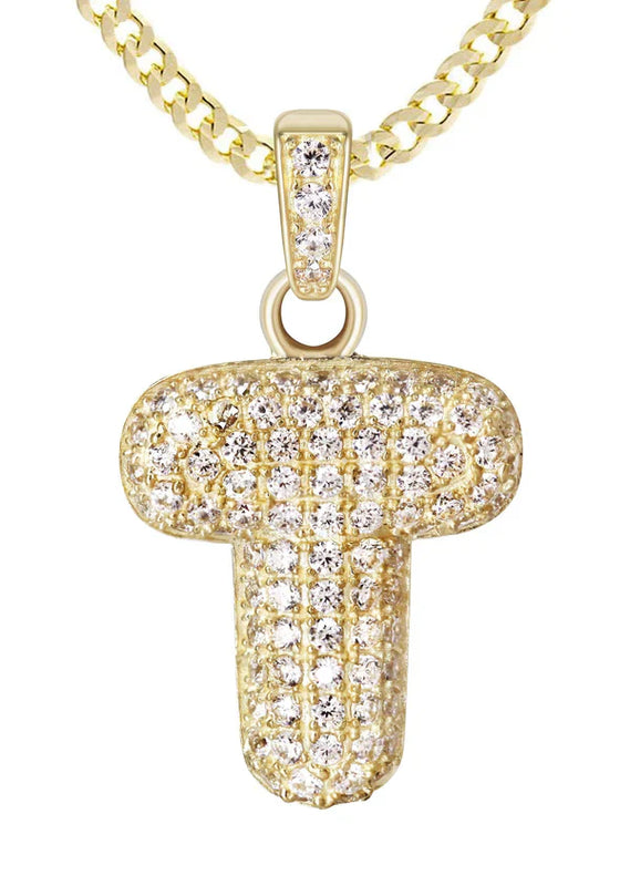 10K Yellow Gold Bubble Letter 