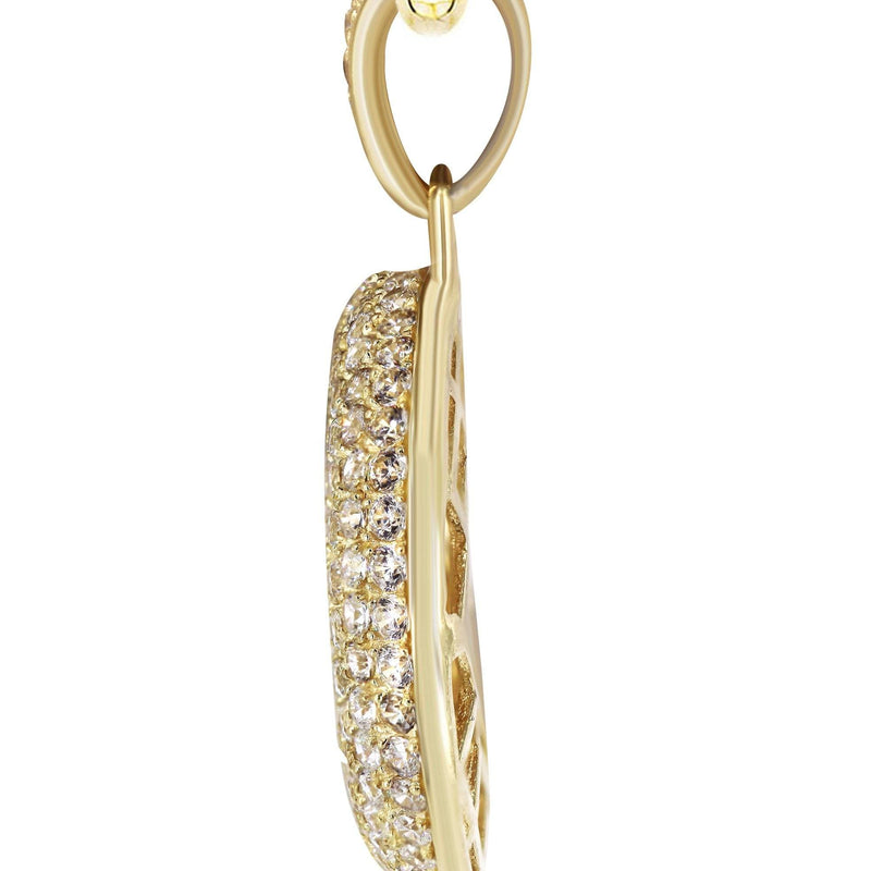 10K Yellow Gold Bubble Letter "T" CZ Necklace | Appx. 4 Grams