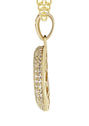 10K Yellow Gold Bubble Letter "T" CZ Necklace | Appx. 4 Grams