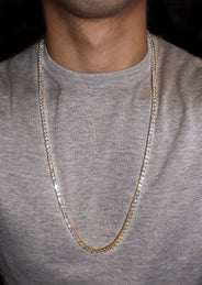 Gold Plated Mens Tennis Chain