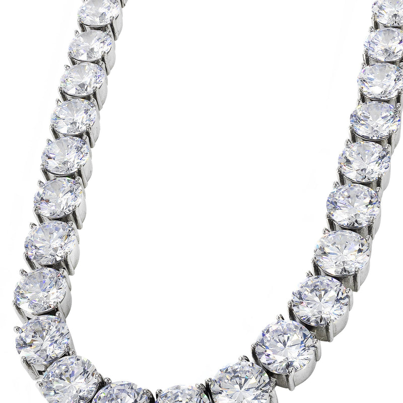 White Gold Plated Mens Tennis Chain
