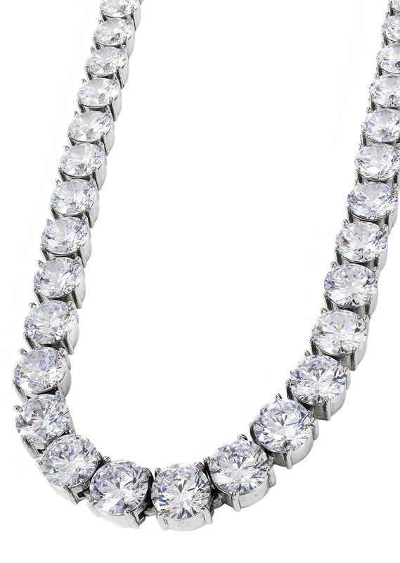 White Gold Plated Mens Tennis Chain