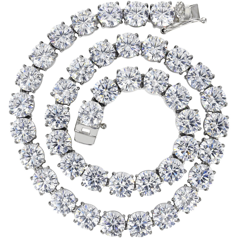 White Gold Plated Mens Tennis Chain