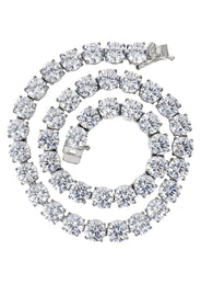 White Gold Plated Mens Tennis Chain