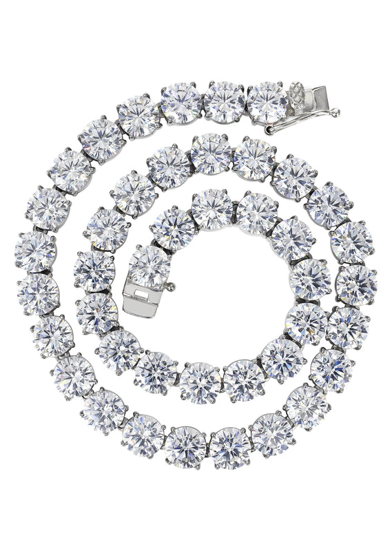 White Gold Plated Mens Tennis Chain