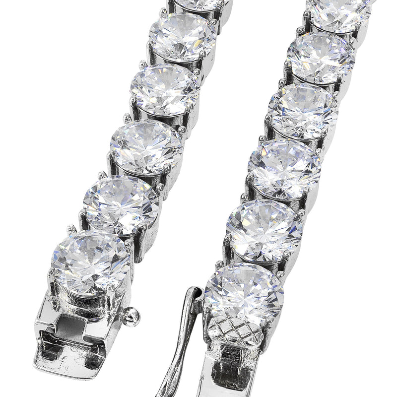 White Gold Plated Mens Tennis Chain