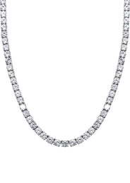 Silver Chain - Mens White Tennis Chain / Necklace