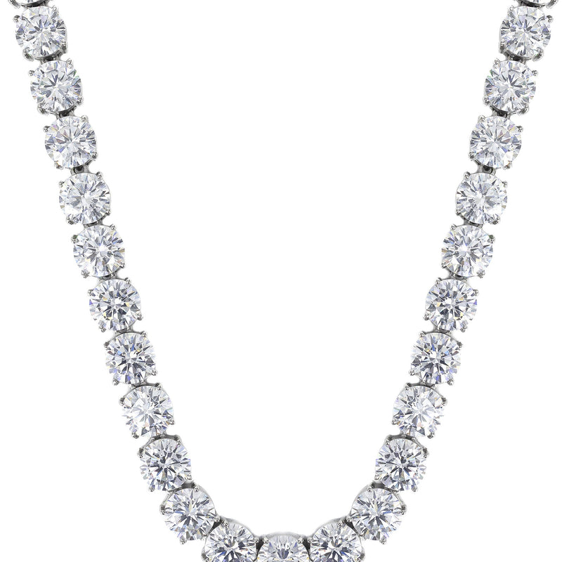 White Gold Plated Mens Tennis Chain