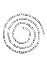 Silver Chain - Mens White Tennis Chain / Necklace