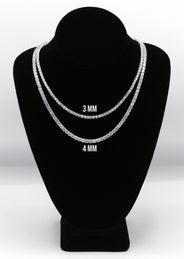Silver Chain - Mens White Tennis Chain / Necklace