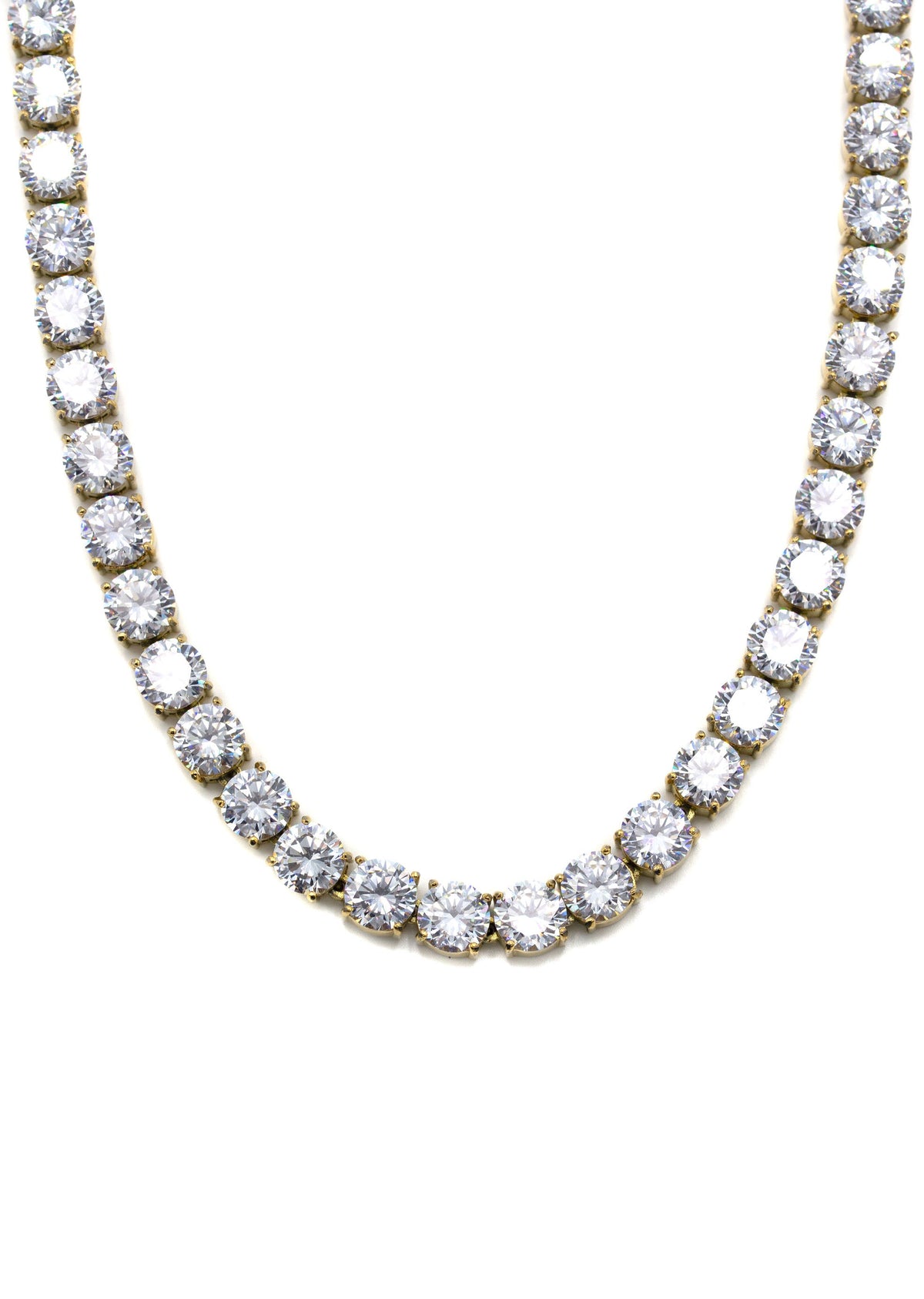 Lab Grown Diamond Tennis Chain / Necklace  - 14K Yellow Gold