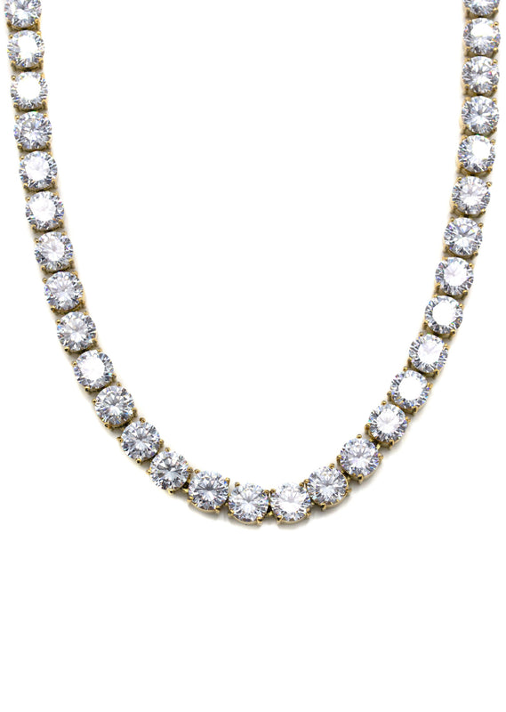 Lab Grown Diamond Tennis Chain / Necklace  - 14K Yellow Gold
